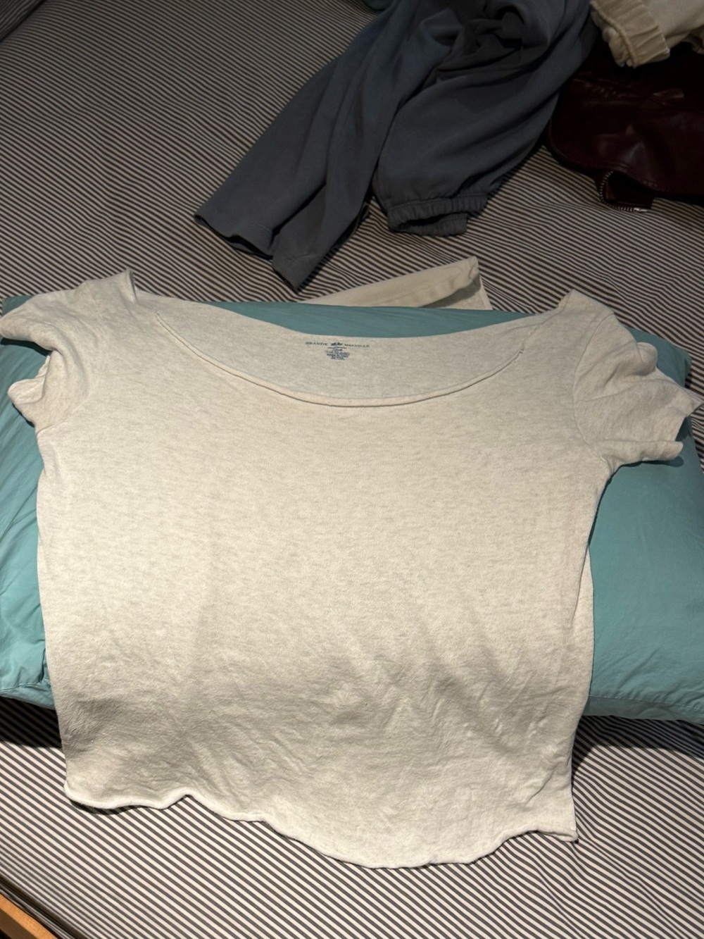 Brandy Melville Cream Lightweight Scoop Neck Tee